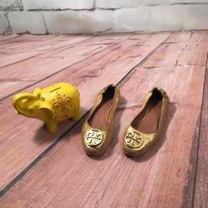 Tory Burch Gold Ballet Flats
